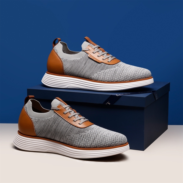 [MaxFlex SuiteBreeze+] Men's Breathable Oxford Knit Sneakers - GREY - 8